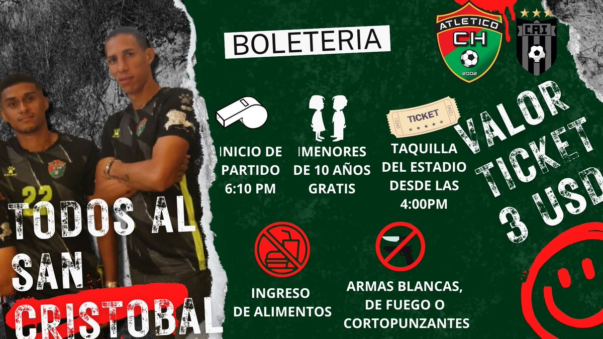 🛑BOLETERIA🛑
Recomendaciones para nuestro partido 🆚 <a href="/CAIPanama/">Club Atlético Independiente</a> por la jornada 15