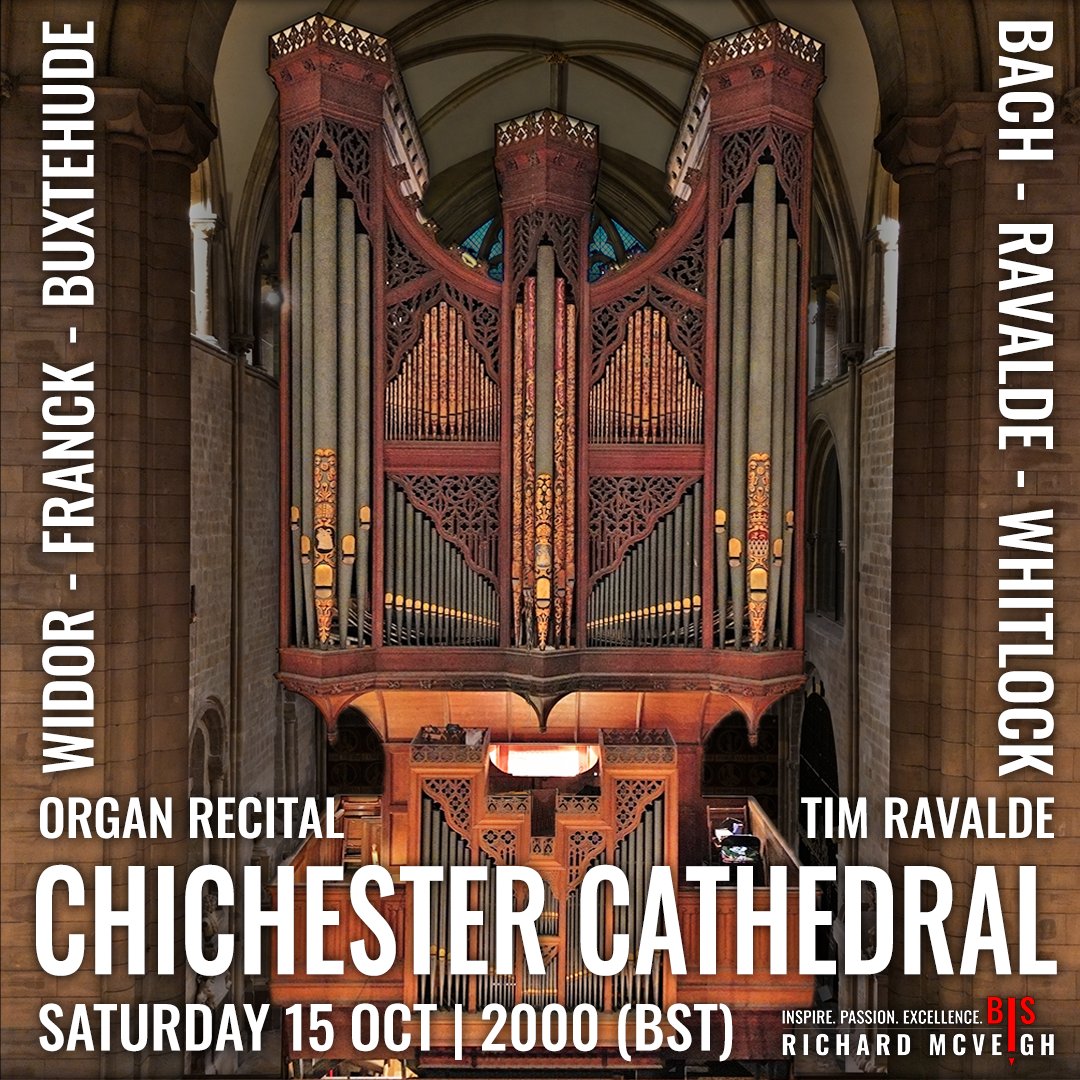 I know that I say this every time, but I really think that the latest addition to the BIS Great Cathedral Organ Series is my best effort to date. <a href="/timravalde/">Tim Ravalde</a> gives an absolutely sensational Organ Recital on the beautiful organ of <a href="/ChiCathedral/">Chichester Cathedral</a>!