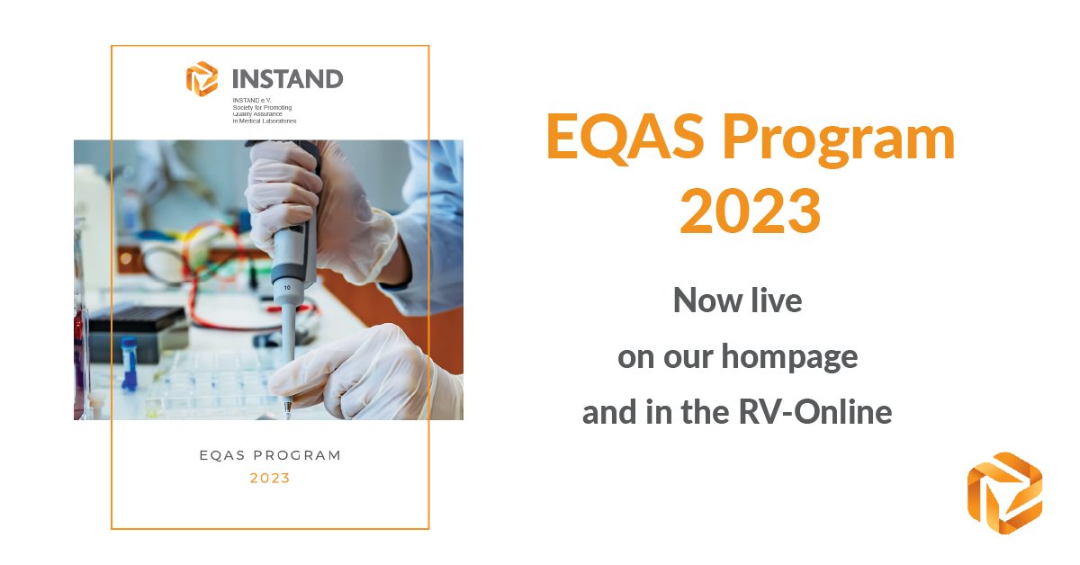 INSTAND66's tweet photo. Our EQAS program for 2023 is now live and available on our website and in the RV-Online. #INSTAND #EQAS #proficiencytesting
https://t.co/QBFSLQSuBe https://t.co/SETSLV5aNf