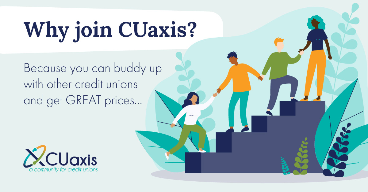 CUaxisCommunity's tweet photo. Why, oh why, should you join our community? Because you can buddy up with other credit unions and get GREAT prices on services through the power of collective buying! https://t.co/KwlmFCE8wT #core #coreprocessing #corecommunity https://t.co/rn35zu9pcX
