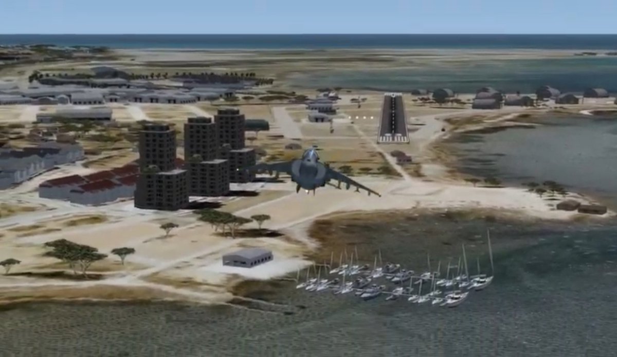 SanFdoAirShow's tweet photo. @SanFdoAirShow 🚁✈️⚓🇪🇸 Vuelo de un ✈️ #AV8BHarrier II+ de la #NovenaEscuadrilla de nuestra @FLOANVirtual (sobrevuelo del aeródromo de #PuntaCantera en @AytoSanFernando junto al #CNCaseriadeOssio) https://t.co/zRudiXKyTj