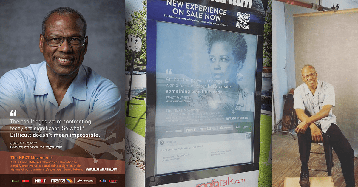 rickwhiteATL's tweet photo. When P. Faith Carmichael, co-founder of @NEXTAtlanta, approached Integral about joining #TheNEXTMovement campaign with NEXT, @MARTA_artbound, and incredible artists across Atlanta, Egbert Perry immediately said ‘yes!’ He saw a chance to lend his voice to help inspire a … https://t.co/EFTLW8BPnd