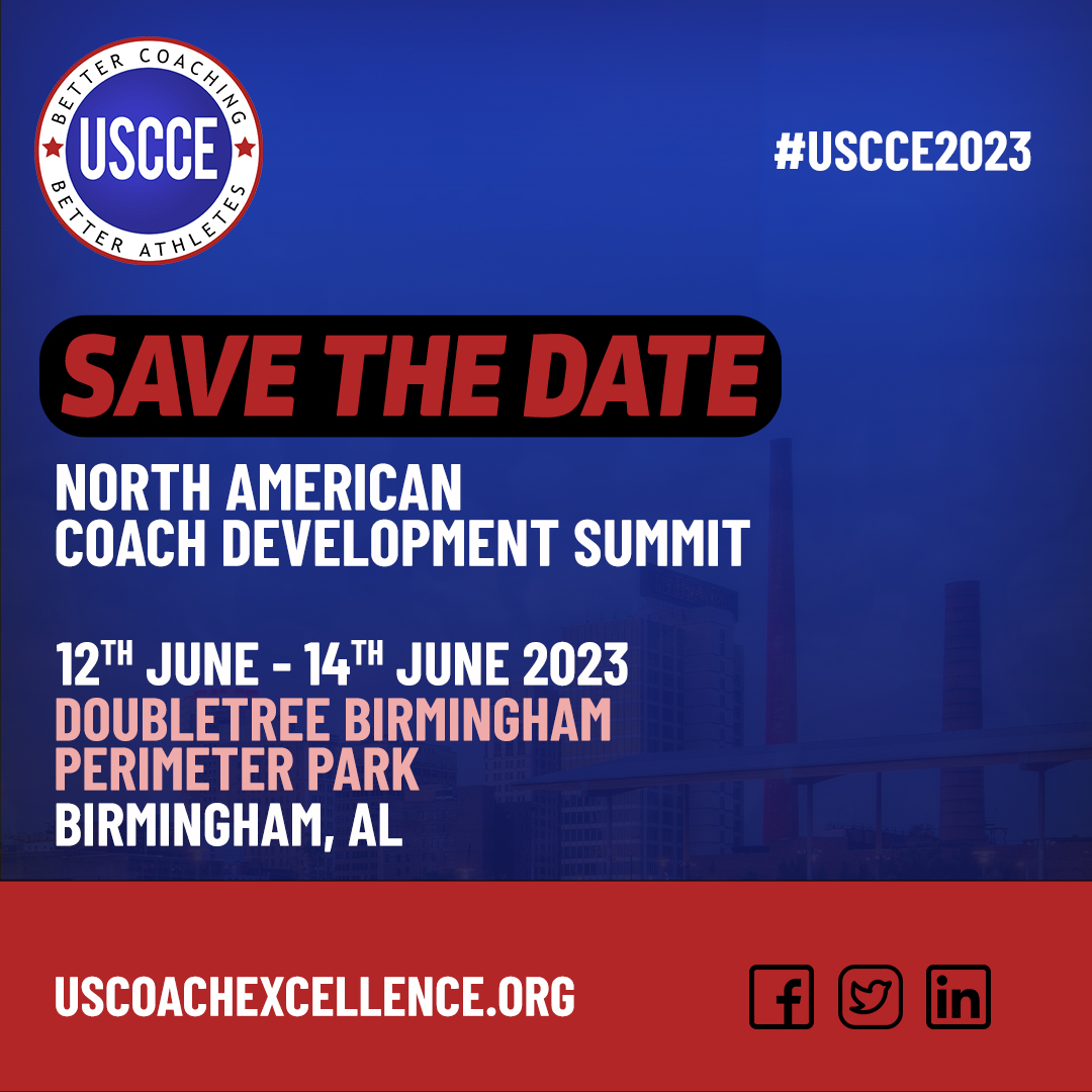 ❗SAVE THE DATE: The 2023 North American Coach Development Summit will bring leaders and educators who prepare and support sport coaches together to share research &amp; best practice June 12-14 in Birmingham, Alabama.

<a href="/NSSUCDA/">NSSU Coach Developer</a>  <a href="/IcceResearch/">ICCE Research</a>   <a href="/ICCE_coaching/">International Council for Coaching Excellence</a>