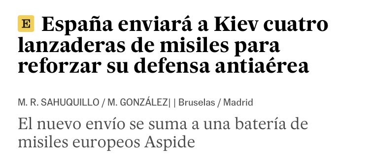 paudiazboils's tweet photo. ¿Cuántas personas matarán los lanzamisiles españoles?
#PreguntaIncomoda
#PreguntaSeria https://t.co/ccfwQE3rOL