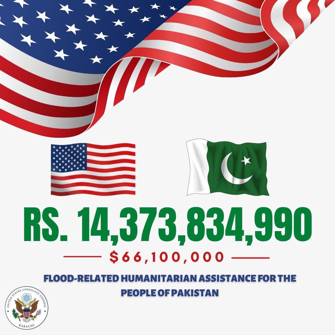 qas58's tweet photo. امریکی سیکریٹری آف اسٹیٹ اینٹونی بلنکن نے پاکستان کےسیلاب زدگان کےلیئےامدادمیں مزید10 ملین ڈالراضافےکااعلان کیا ہے۔
امریکا کی جانب سےدی جانےوالی امداد 66ملین ڈالرسےزیادہ ہوچکی ہے❣️🇵🇰🇺🇸
@usembislamabad @usconsulatekhi 
#PakUSAt75 #USPAK #USinPAK #FloodsInPakistan
Thank you #USA https://t.co/PvlT34EHeM