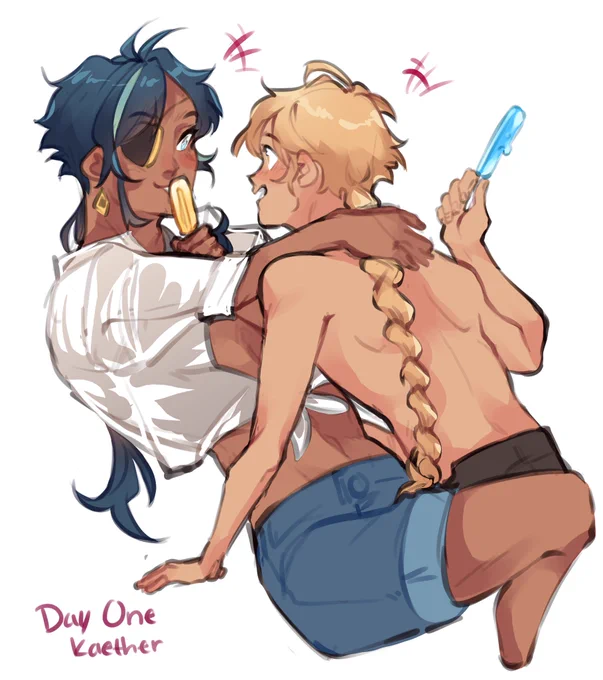 bulldozes in days late with beach time!#kaether #Genshinrareshipweek #Rareshipweek2022 