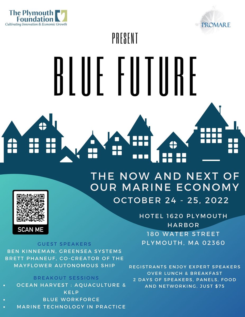 Do not miss this first of it's kind conference bringing together traditional marine business with new technologies. Register ASAP! plymouth-ma.biz/conference/