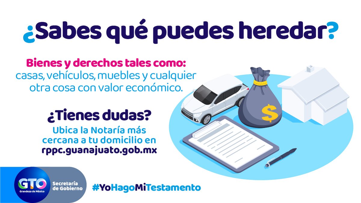 Aprovecha los meses de septiembre y octubre para hacer tu Testamento. 📄✍🏻 Consulta el directorio de Notarias y Notarios de Guanajuato en rppc.guanajuato.gob.mx #YoHagoMiTestamento