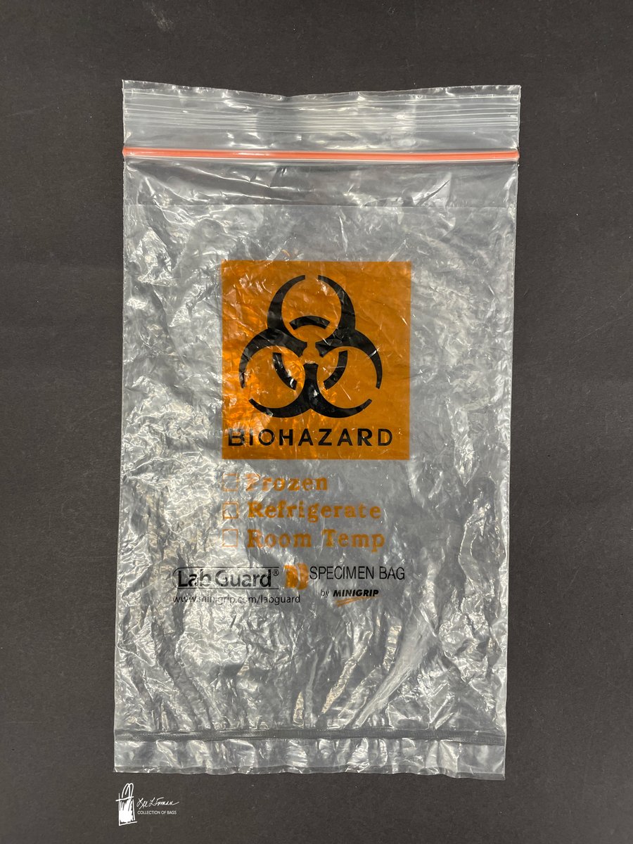 286/365: Bags aren't only used for storage, sometimes they protect us. This plastic zippered specimen bag is used to protect users from inadvertent exposure to leakage or contamination when transporting bodily fluids for medical testing.