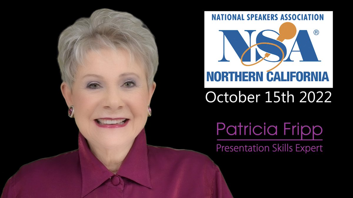 NSA NorCal (@nsanorcal) on Twitter photo You're about to give a talk! What will you say in the first 30 sec to make an impact? Learn from renowned presentations guru Patricia Fripp <a href="/PFripp/">Patricia Fripp</a> Oct 15 w/ <a href="/NSANorCal/">NSA NorCal</a>. Register now: bit.ly/3euxTt6 cc <a href="/NSAspeaker/">National Speakers Association (NSA)</a> <a href="/Toastmasters/">Toastmasters</a> <a href="/theTMpodcast/">Toastmasters Podcast</a> <a href="/gadgetgreg/">Greg Gazin</a> <a href="/RobbieSamuels/">Robbie Samuels ๐ณ๏ธโ๐๐ฅ</a> You're about to give a talk! What will you say in the first 30 sec to make an impact? Learn from renowned presentations guru Patricia Fripp <a href="/PFripp/">Patricia Fripp</a> Oct 15 w/ <a href="/NSANorCal/">NSA NorCal</a>. Register now: bit.ly/3euxTt6 cc <a href="/NSAspeaker/">National Speakers Association (NSA)</a> <a href="/Toastmasters/">Toastmasters</a> <a href="/theTMpodcast/">Toastmasters Podcast</a> <a href="/gadgetgreg/">Greg Gazin</a> <a href="/RobbieSamuels/">Robbie Samuels ๐ณ๏ธโ๐๐ฅ</a>