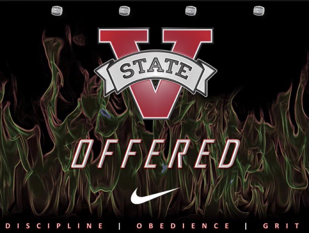 Christianxxiii's tweet photo. After a great conversation with @CoachKingVSU I am honored and blessed to receive a(n) offer from @valdostastatefb ..   @CoachBennett29 @Coach_Rowling @Cambridge_AD @CoachRowellj @CoachG_BABY https://t.co/9WwJ06NGqi