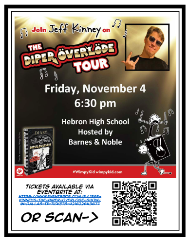 Fun night ahead with Jeff Kinney! Less than $20 for 2 tickets and a signed book! #killianmustangs #lisdlib