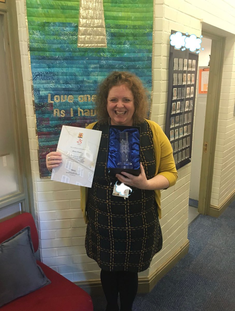 Twenty five year award turned up in school today
