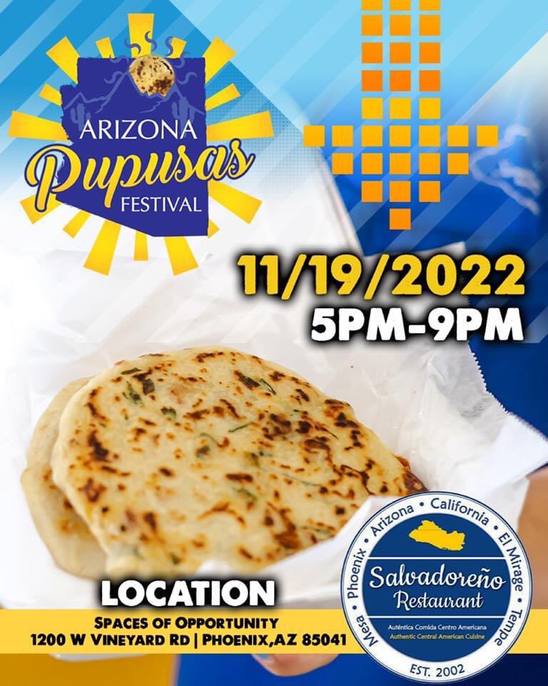 PupusasAZ's tweet photo. Mark your calendars! Arizona Pupusas Festival! Saturday 11/19! @azpupusasfest #Pupusas #FamilyEvent https://t.co/Slfwtw96xR