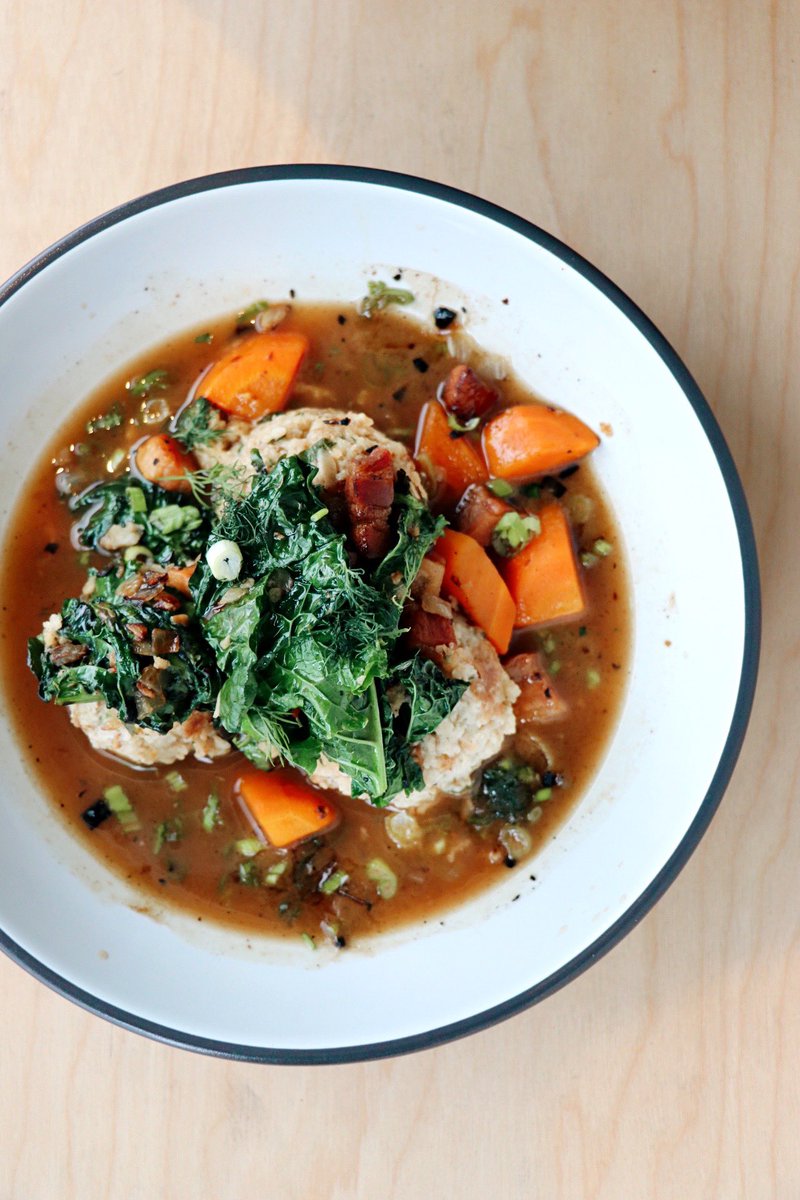 brightside_CLE's tweet photo. A savory and delicious dish, perfect for Autumn. 😍 Bread Dumplings // chicken broth, pancetta, onion, garlic, kale, carrots, dill, scallion.

#brightsidecle #ohiocity #brightsidecleveland https://t.co/U7HB5c6xDs