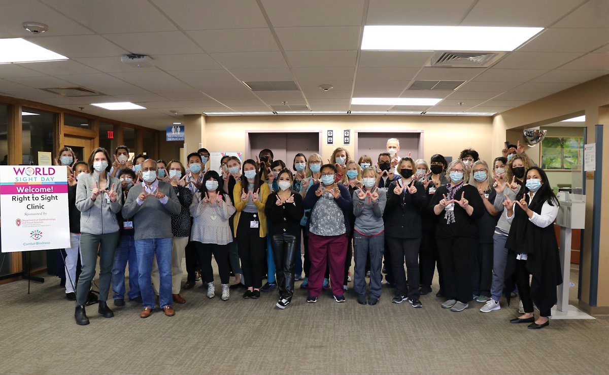 The 2022 Annual #WorldSightDay Right to Sight Clinic was held October 8, at the <a href="/UWHealth/">UW Health</a> University Station Eye Clinic in partnership with Combat Blindness International. 58 people were provided with eye care services, and 34 pairs of spectacles were provided at no charge.