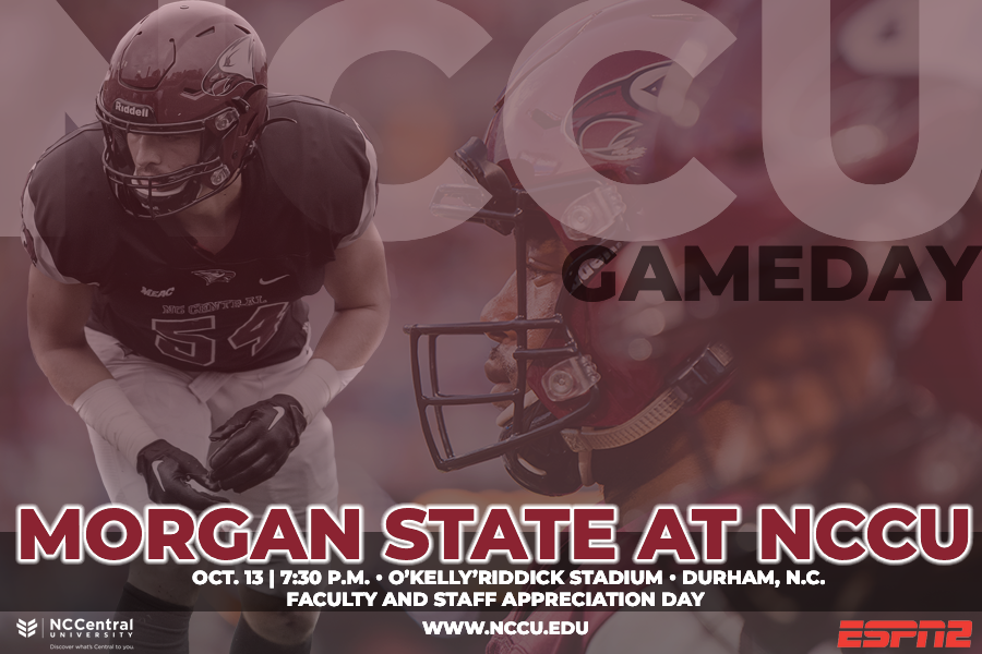 🏈 #NCCUFootball hosts Morgan State on ESPN2 in prime time on Thursday night @ 7:30 p.m. for faculty and staff appreciation day! 🫶🏾 #NCCULife #NCCUEagle #ILoveMy1910