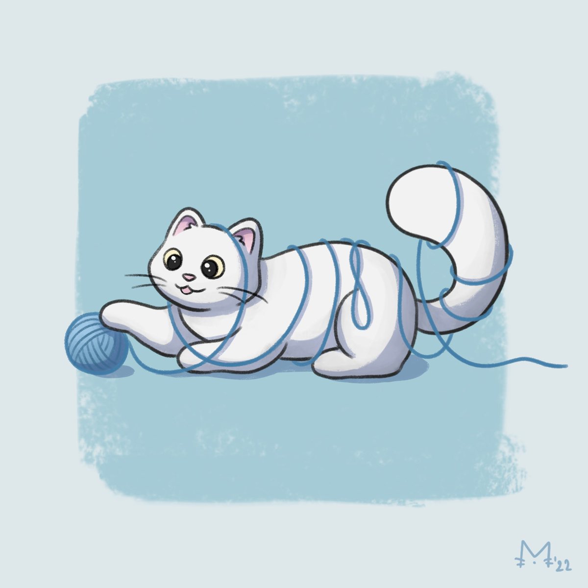 ms_meowrye's tweet photo. Day 13 of #kattober
The word for today is String

#kattober2022 #CatsOfTwitter #CuteCats #playingcat #whitecat #digitalart #cuteanimals #artchallenge https://t.co/UB6cDahF86