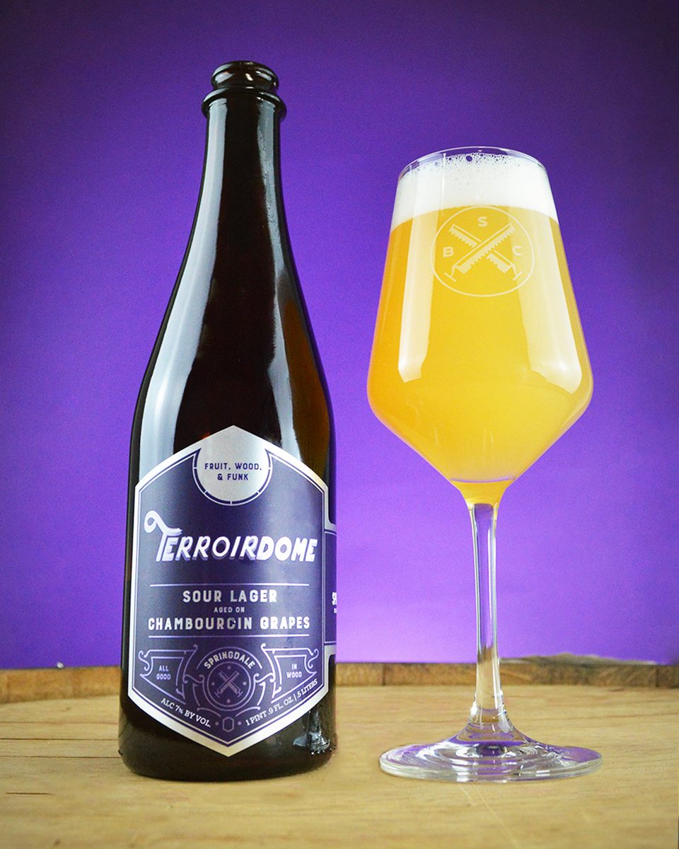 The days may be getting darker earlier, so why not reach for something light in body? This golden sour lager aged in ex-wine barrels on Chambourcin grapes is just what the colder months call for! Terroirdome is a unique take on what local terroir and a lager can be.