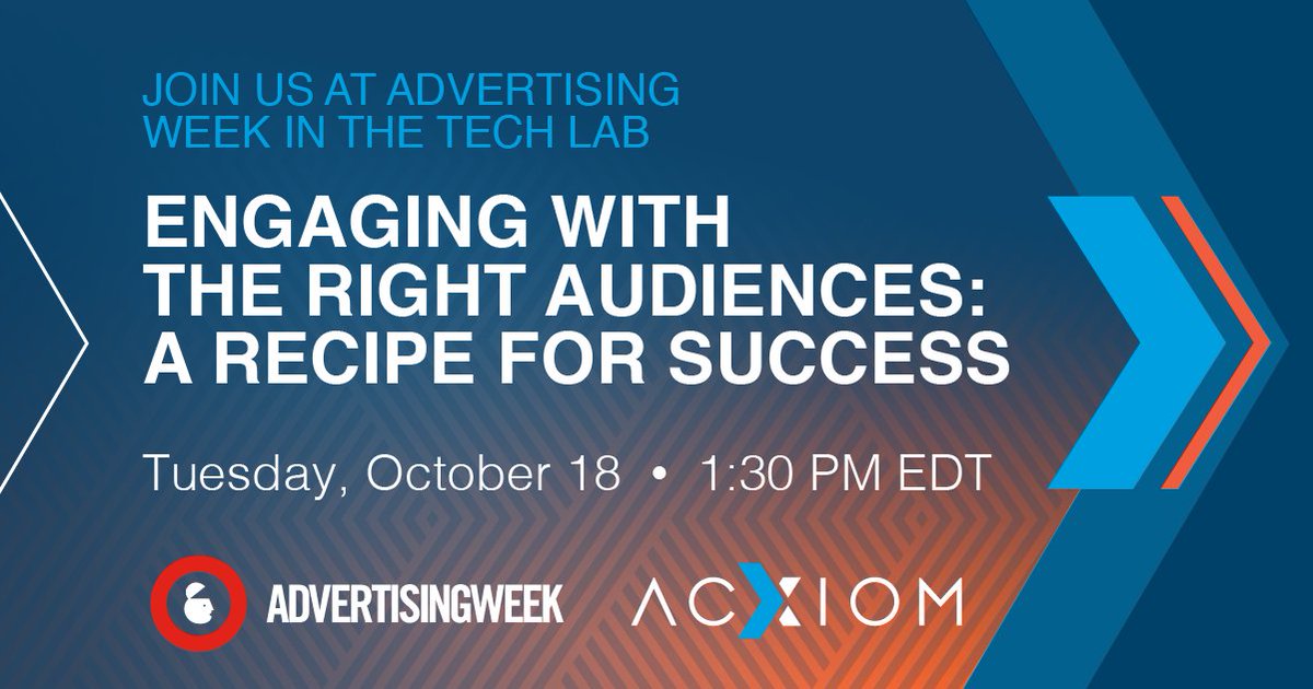 We are counting down the days until our panel discussion at @AdvertisingWeek, which focuses on how leading brands understand and engage their customers to build lasting relationships. Interested in attending virtually? Sign up here: acxiom.info/3yXffBl
#AWNewYork