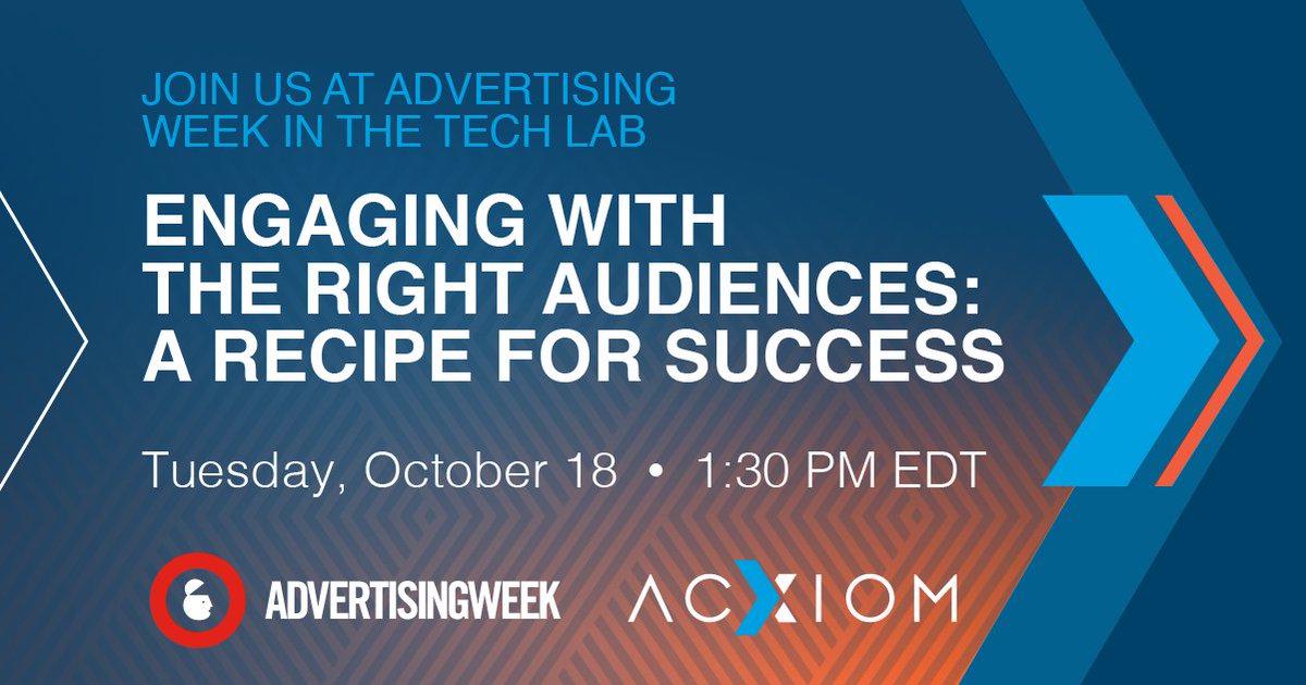 We are counting down the days until our panel discussion at @AdvertisingWeek, which focuses on how leading brands understand and engage their customers to build lasting relationships. Interested in attending virtually? Sign up here: acxiom.info/3yXffBl #AWNewYork