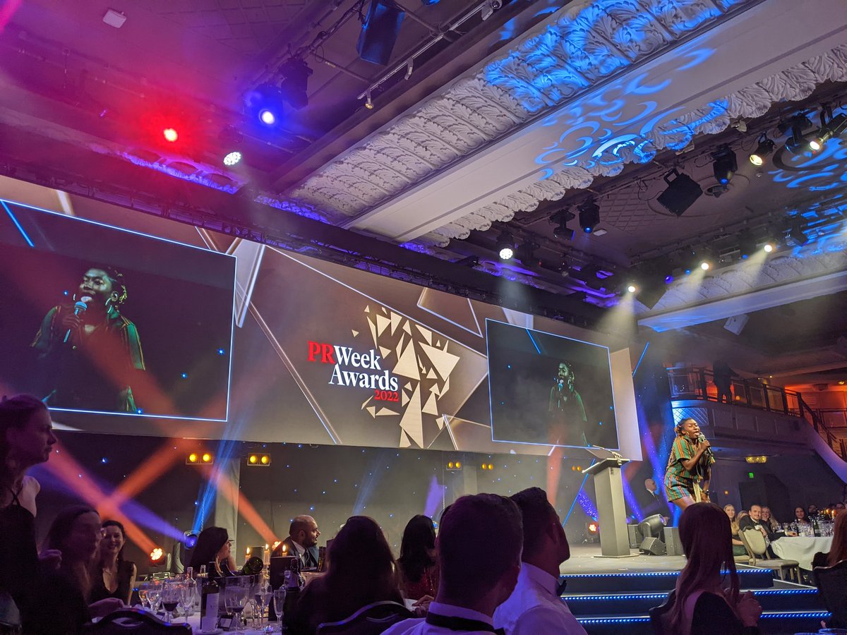 PayalPx's tweet photo. @sophiedukebox warming up the night at the #prweekawards 🎉 https://t.co/p5W48loHOF
