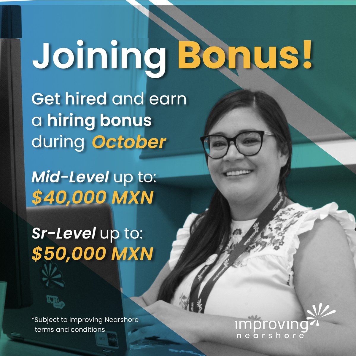 ImprovingMxJobs's tweet image. Wrap up this year with a juicy deal. 🤩 👇
hubs.li/Q01pHWgh0
📍Aguascalientes, Guadalajara, Merida & Monterrey.
#NetDevelopers #Javascript #Java #Xamarin #QAAutomation #PHP #Python #ITAdministrator #UXDesigner #Developers #Engineers #Hiring #OpenPositions