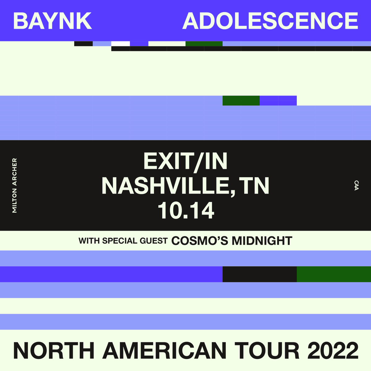 TOMORROW NIGHT! @baynkofficial is coming to #exitin with @CosmosMidnight! doors at 7, music at 8. get your tickets NOW --> bit.ly/3CXBlWM