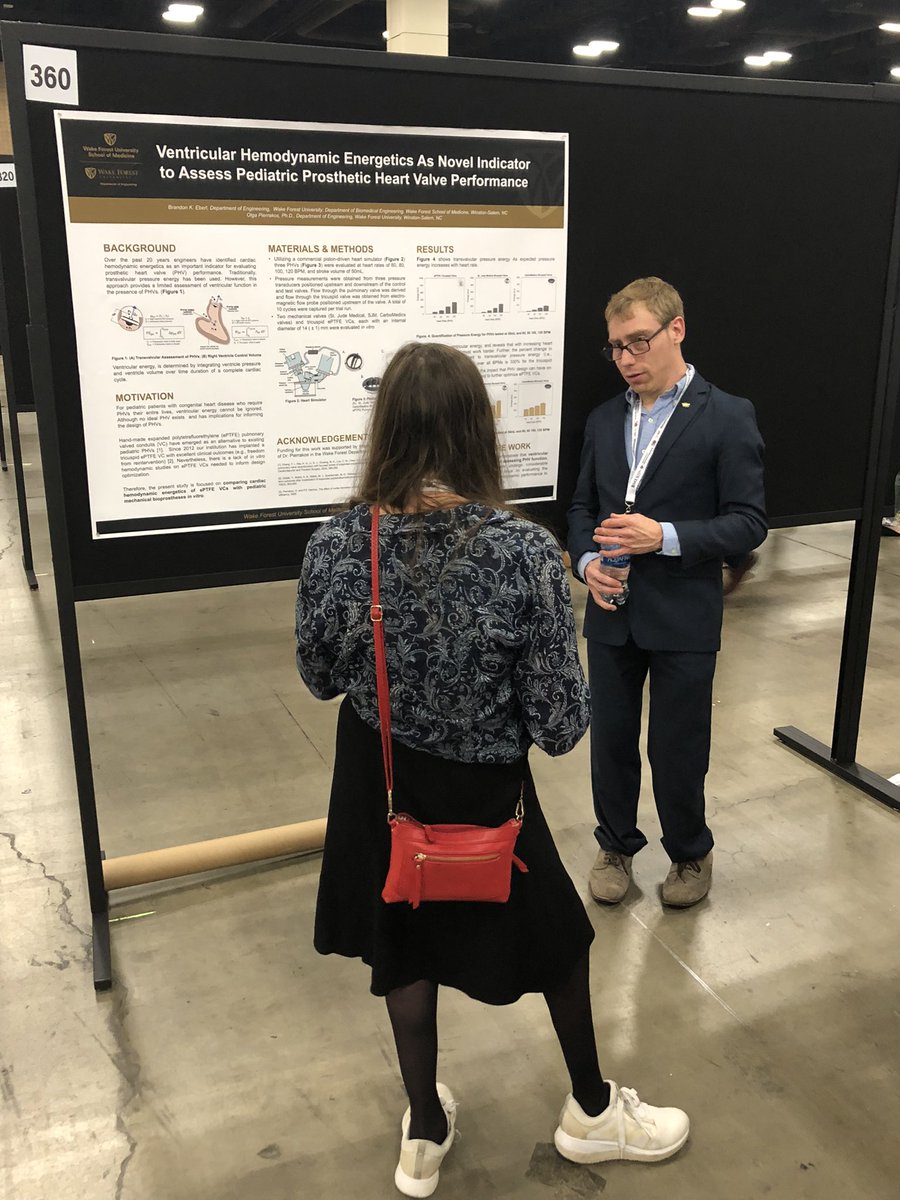 BMES_WFU's tweet photo. Our interns and current students presenting their posters. Come stop by our booth and learn how this could be you! 🦿🧑🏽‍🔬👨🏻‍🏫 #BMES2022 #wakebme #bme https://t.co/obHI5FhZdO