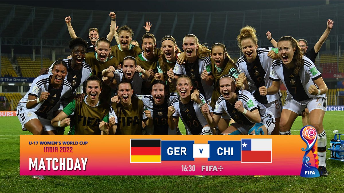 FFB_Ergebnisse's tweet photo. #U17WWC | #India2022 | MATCHDAY
🆚 | 🇩🇪 Deutschland - Chile 🇨🇱 | #GERCHI
Zweiter Auftritt für die deutschen U17-Juniorinnen bei der WM in Indien heute Nachmittag ab 16:30 Uhr gegen Chile - im Livestream bei FIFA+ https://t.co/bYLuwTwk4u