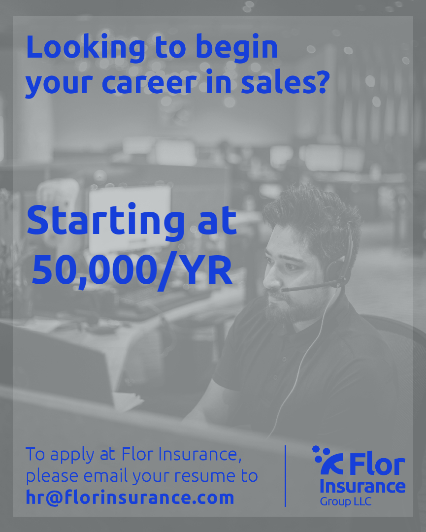 fclynch's tweet image. Flor Insurance Group is hiring a Sales Producer in our Commercial Department. In this role, you will be cooperating with the Commercial Team in order to reach team goals. These goals are centered around connecting with businesses and finding the best insurance for their needs.