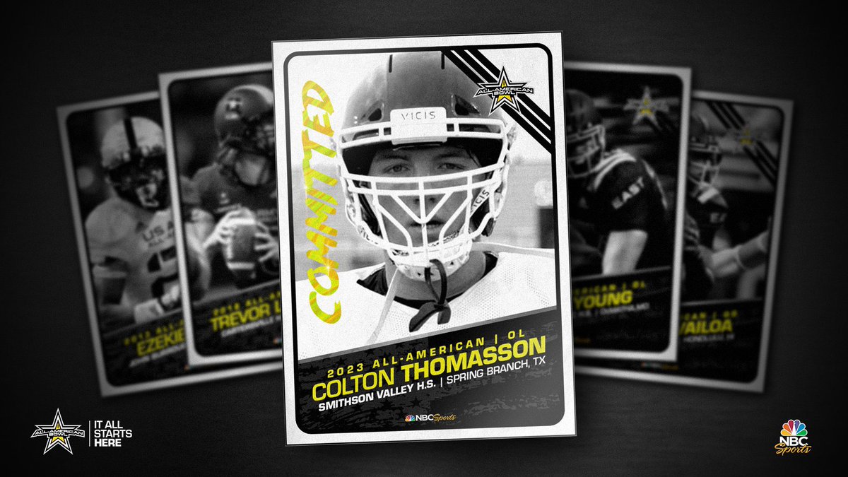 ColtonThomasson's tweet image. Honored to be invited and committed to play in the Adidas All-American Bowl! Looking forward to playing in my hometown! @AABonNBC @SWiltfong247 @SV_RangerFB @AggieFootball