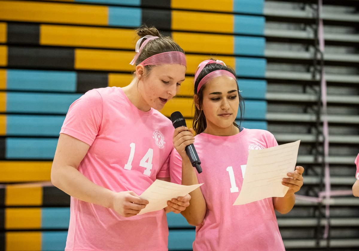The volleyball match between <a href="/Maine_West/">Maine West</a> and <a href="/Maine_East/">Maine East HS</a> was more than a game last night. It was Fight for Feyerer Night! <a href="/Maine_West/">Maine West</a> coach Nora Feyerer was diagnosed with breast cancer last fall; after treatments, she is now cancer free! #207now #207lead #breastcancerawareness