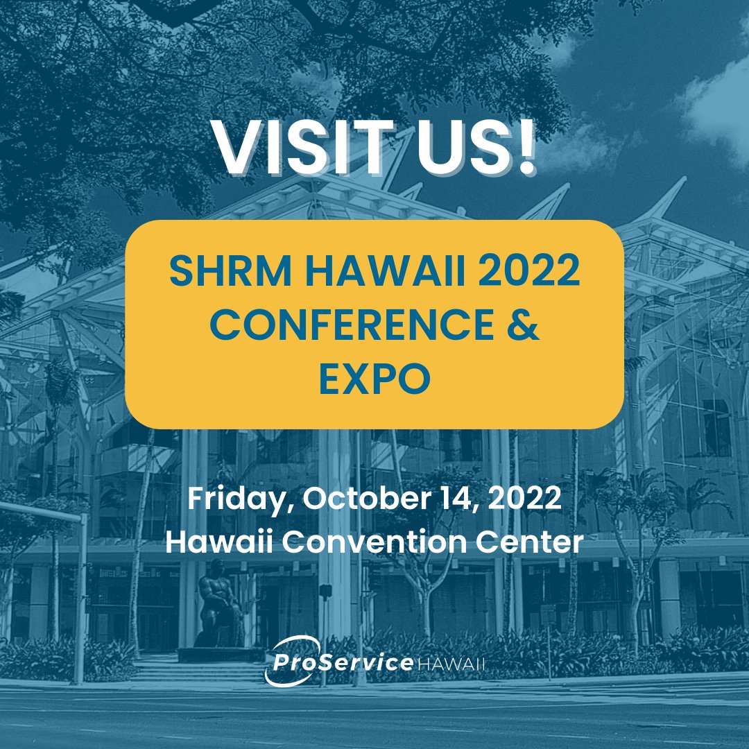 ProServiceHI's tweet image. Visit us at the SHRM Hawaii Conference and Expo this Friday, and enter to win a $100 gift card to one of our client partners! See you there!

#ProServiceHawaii #HR #HawaiiBusiness #SHRM #SHRMHawaii