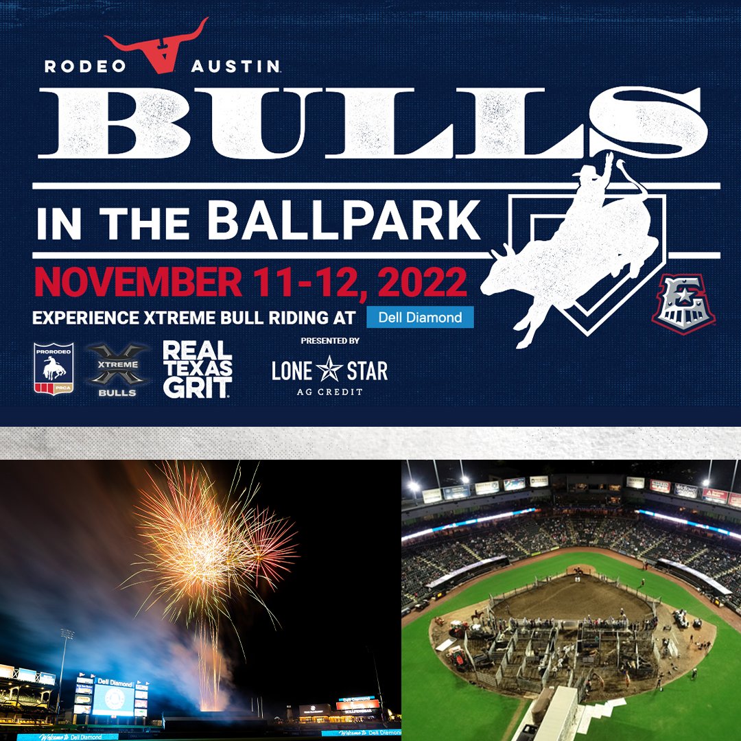 November 11 - 12 #DellDiamond becomes a rodeo arena for @rodeoaustin's Bulls in the Ballpark, presented by @LoneStar_LSAC. Two nights filled with Xtreme Bull Riding, Mutton Bustin' and fireworks. For tickets & more information ➡️ atmilb.com/3iHyDqT