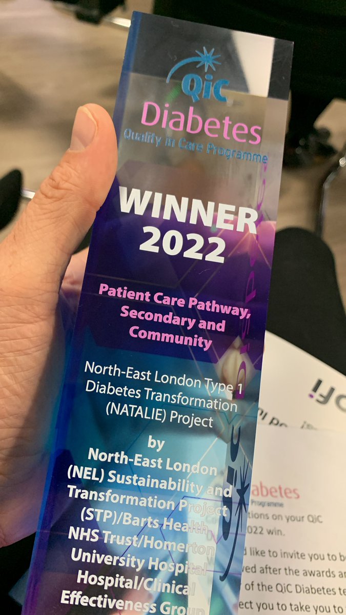 Delighted to have won! Real team effort to improve access to Type 1 #Diabetes care in North-East London. Couldn’t have done it without the amazing <a href="/NHSHomerton/">HHFT</a> and <a href="/NHSBartsHealth/">Barts Health</a> diabetes teams