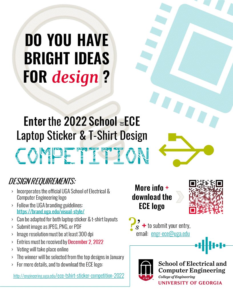 UGA_ECE_Engr's tweet image. Enter the 2022 School of ECE Laptop Sticker &amp;amp; T-Shirt Design Competition! engineering.uga.edu/ece-tshirt-sti… 

#UGAEngineering #BulldogEngineering #BulldawgEngineers