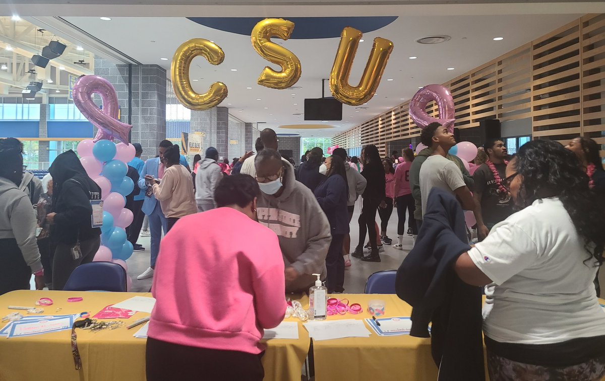 CSUalums's tweet photo. Today the campus community attended the Second Annual Wellness Challenge hosted by @coppinfirstlady. Students and alumni shared information and resources about breast cancer awareness during the event and we participated in a wellness walk.#ExperienceCSU #BreastCancerAwareness https://t.co/onove1whcV