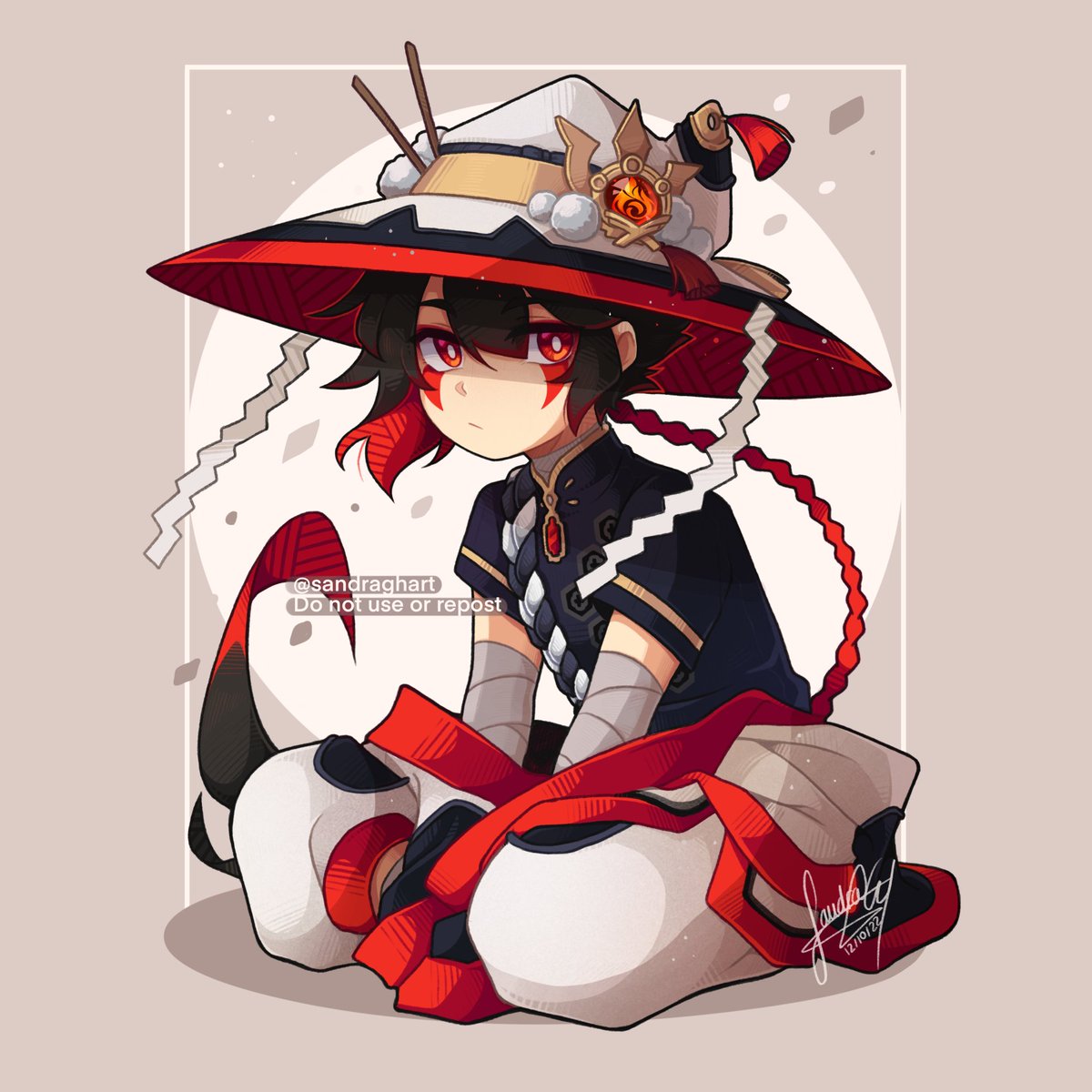 「 Calm moment~  My OC Shiro in his Genshi」|🌠 ​ Sandra 🌠 FicZone 2023のイラスト