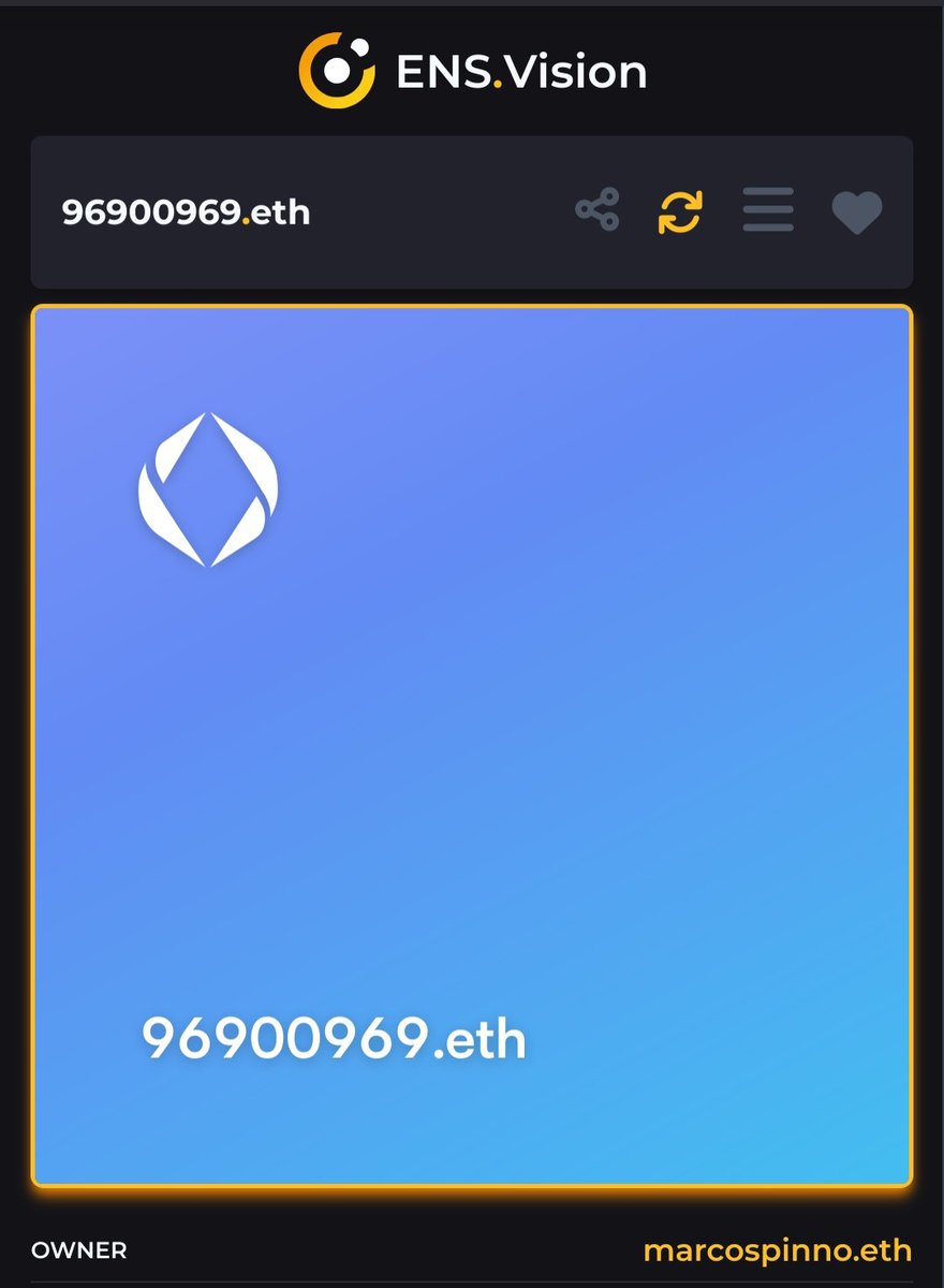 I found it lost!
#enspalindrome #69 <a href="/ensvision/">Vision.eth</a> #ENSVision #palindromes