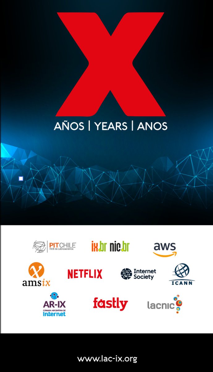 lac_ix's tweet photo. Un enorme agradecimiento a las empresas y organizaciones que han  contribuido al éxito de la conmemoración por los 10 años de LAC-IX.

Gracias al apoyo de nuestros sponsors hemos podido reunir a los #ixp junto con otros actores relevanted del ecosistema de Internet de la región. https://t.co/0KO1oEyrEg