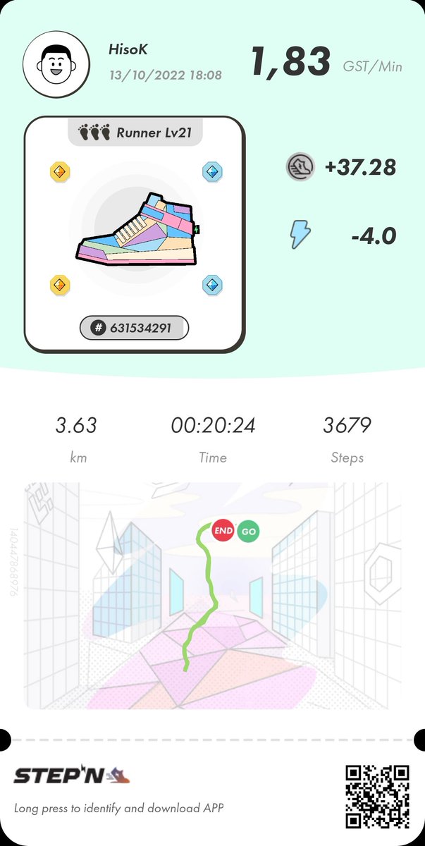 Jbeltranr's tweet photo. Vamos sumando 💪 #P2EGaming #NFTs #runing #healthylife @STEPNLatam @Stepnofficial https://t.co/ShGHdVCZPS