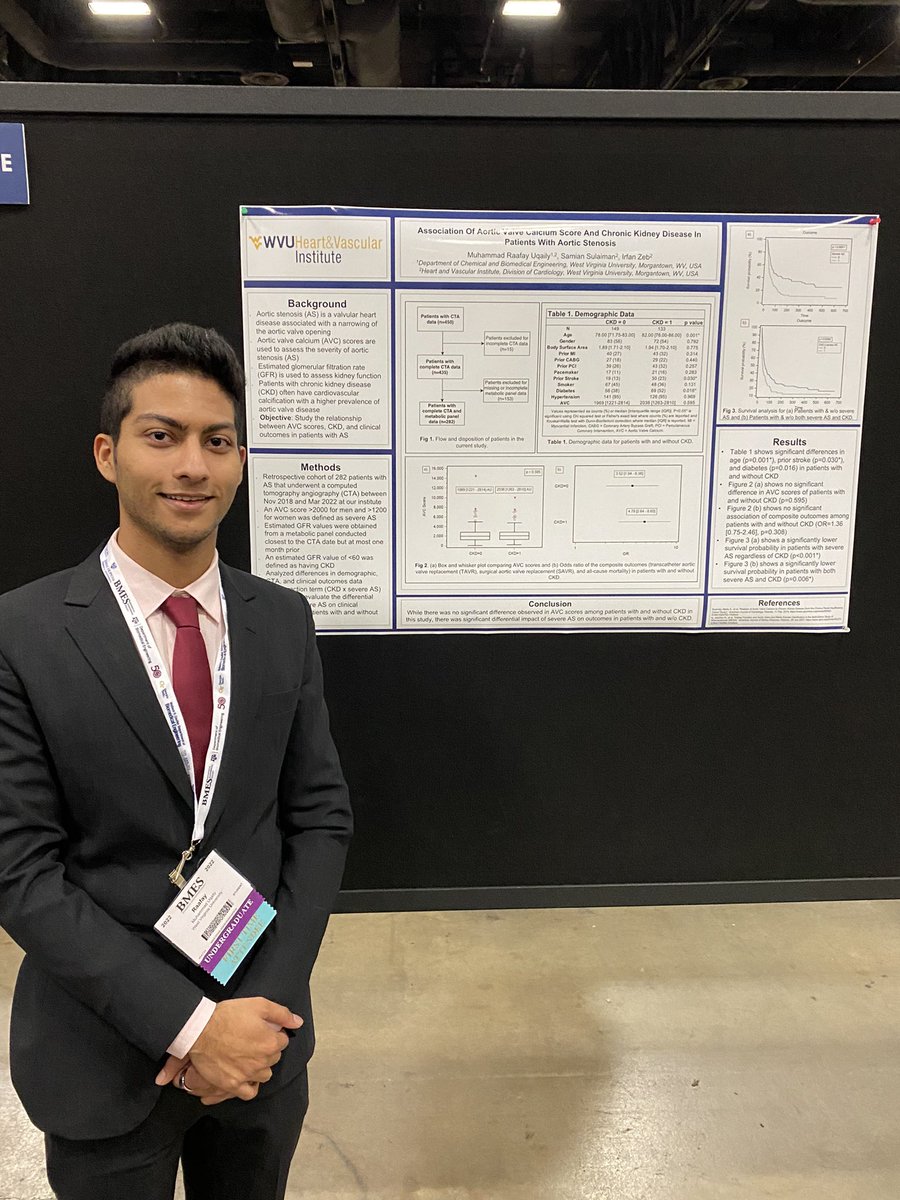 Very proud of our superstar CBE <a href="/wvustatler/">WVU Statler College</a> undergraduate students (Sonia, Raafay, Alex) who presented terrific posters at #BMES2022!