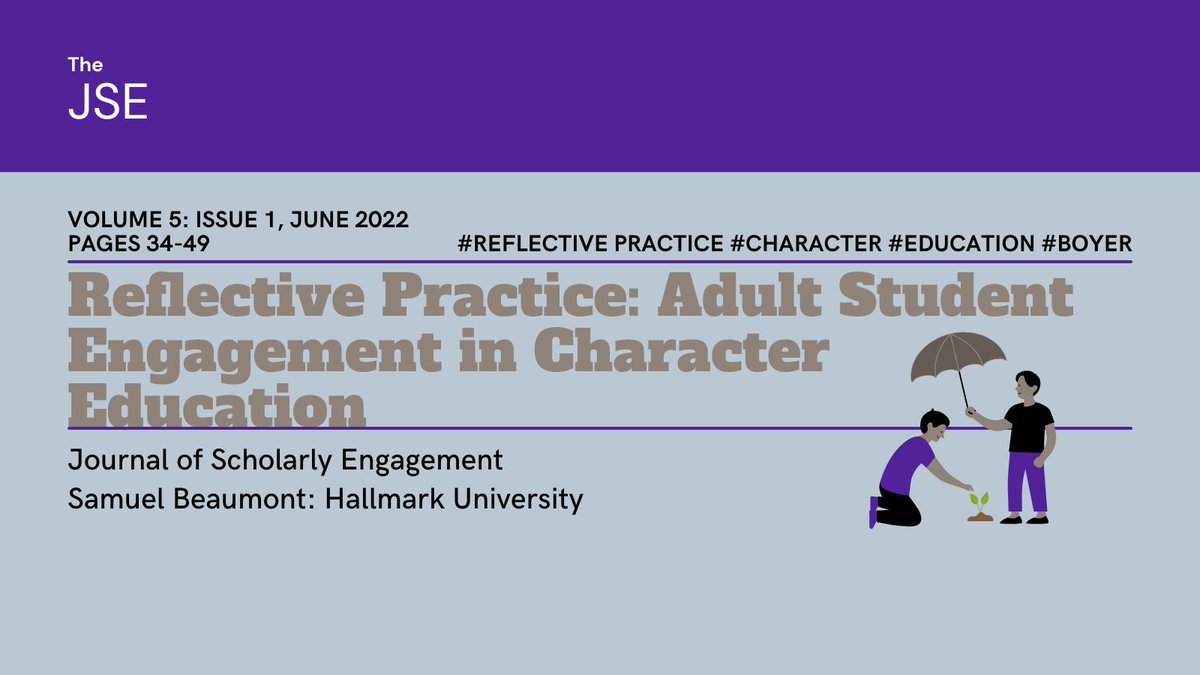 We made it! The mornings are cooling off here in beautiful Phoenix and Summer is in our rearview mirror. Check out the final article from Samuel Beaumont Hallmark University Reflective Practice: Adult Student Engagement in Character Education. #academictwitter #reflectivepractice