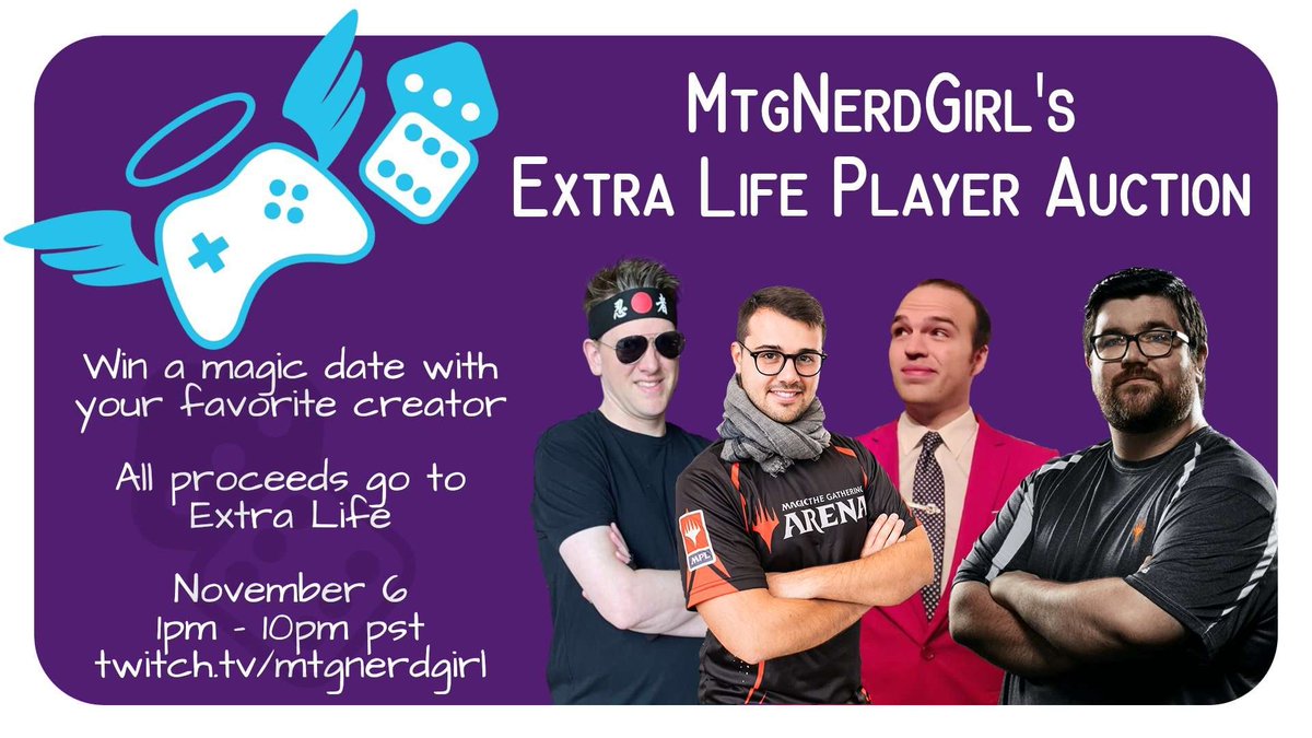 Last year we raise $33,000 <a href="/ExtraLife4Kids/">Extra Life</a> life. I plan to top that this year with our player auction.

Win a "date" with your fav MTG personality!

Anyone know how someone like me gets ahold of the <a href="/PostMalone/">Post Malone</a> people? I'll shoot my shot...it's for the kids!

Last years banner.🔥