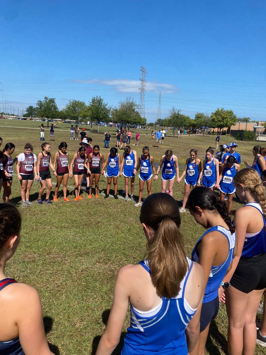 XC got after it at the district meet today! Way to run Chargers ⚡️🧡🔵⚫️⚪️! @ClearSpringsHS