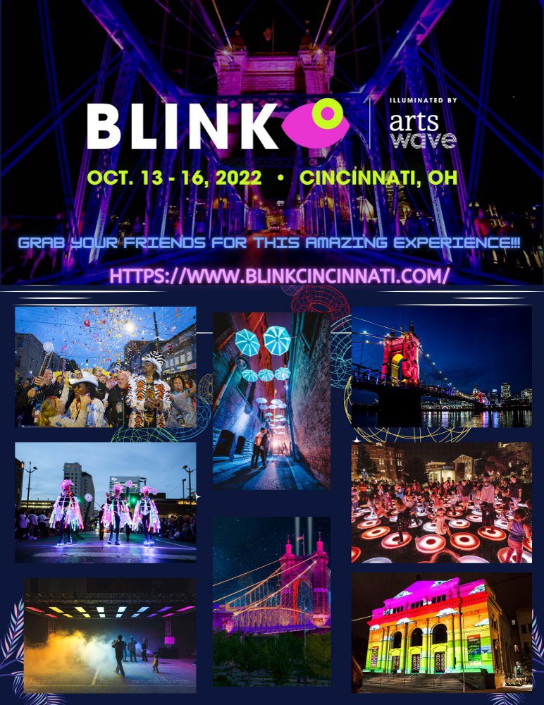 <a href="/CSI_NKU/">CSI NKU</a> takes on @blinkcincinnati TONIGHT! We are happy to kick off our excursion experiences! We will be departing at 7:30PMfrom LOT M. All ROCKS, LAMP, and QPLUS students not on our list, feel free to reach out ASAP! You are not required to join, but you can if you would like.