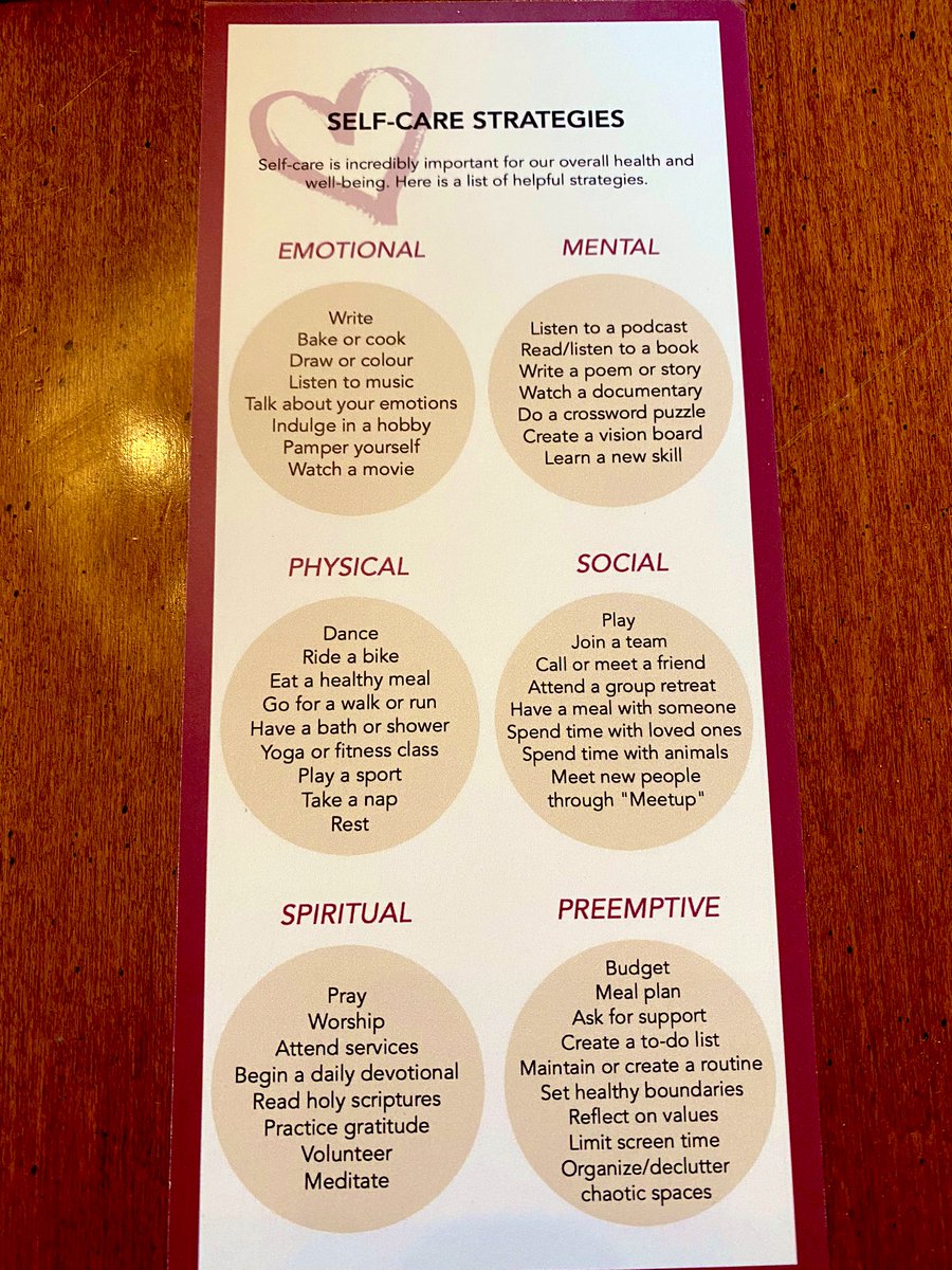 In case anyone needs this …. One of the handouts I received from the healing centre ✌🏻❤️ #griefandtrauma