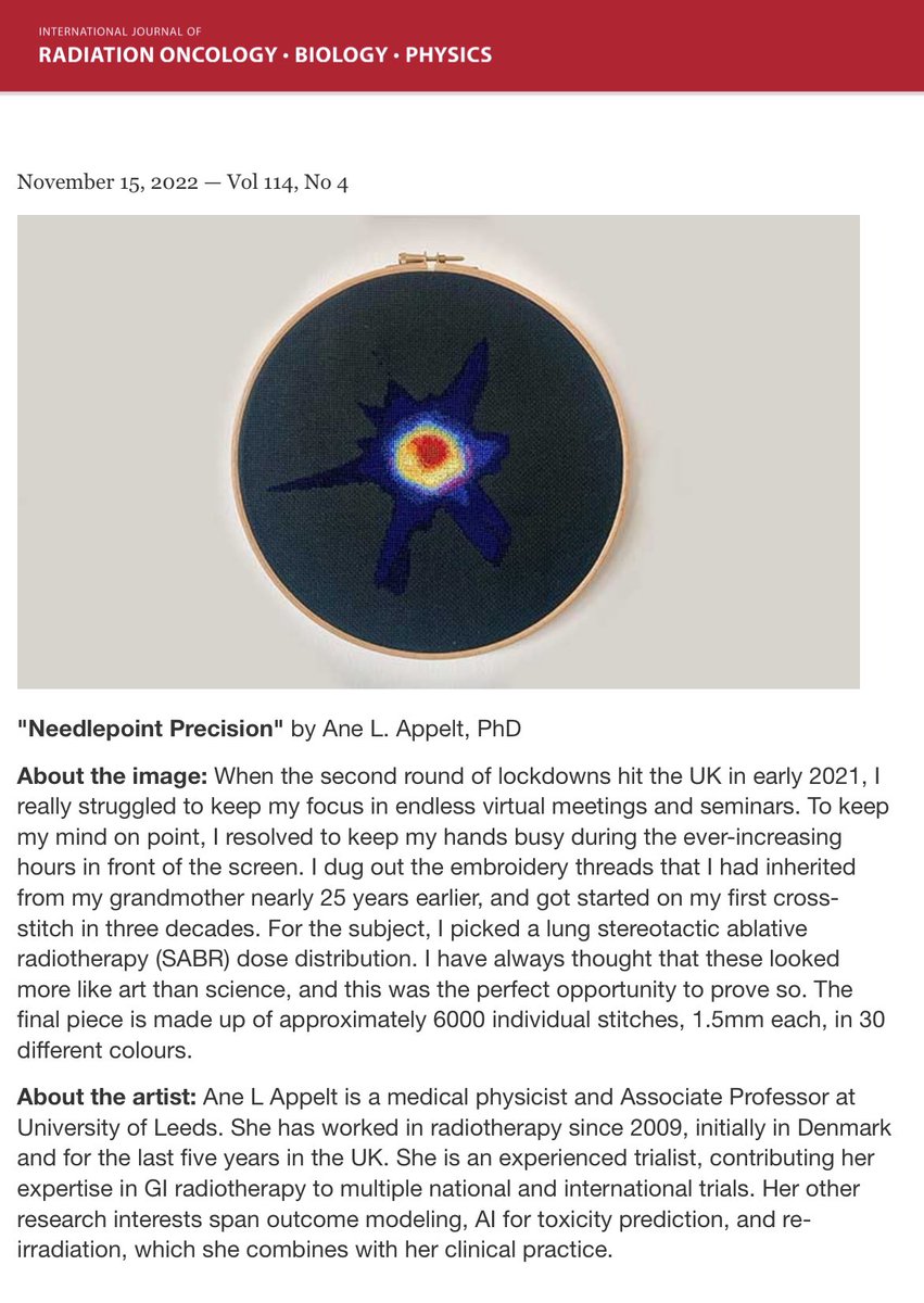 What does a medical physicist do during meetings on Zoom in a pandemic? Cross-stitch! @cancerphysicist #medphys @TargetingCancer @rad__chat