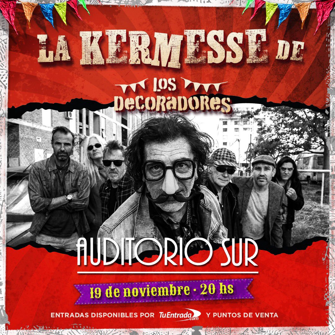 Atención amigos! 

#LaKermesseEnTemperley 
Sábado 19 de noviembre | 20hs
📍<a href="/auditorio_rock/">Auditorio Sur</a> | Av.Meeks 1080
Show p/mayores de 14 años

🔻ENTRADAS YA DISPONIBLES🔻
✓tuentrada.com/eventos/detall…
✓Puntos de venta
- Librería cris morris (Av.Meeks1223 Temperley) 👇